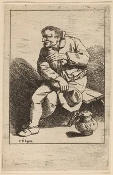 Sitting Man with His Hat in His Right Hand. Creator: Cornelis Bega
