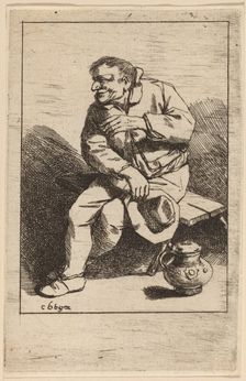 Sitting Man with His Hat in His Right Hand. Creator: Cornelis Bega