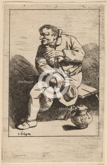 Sitting Man with His Hat in His Right Hand. Creator: Cornelis Bega.