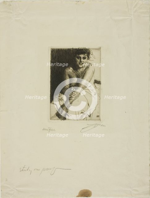 Sitting Model, 1892. Creator: Anders Leonard Zorn.