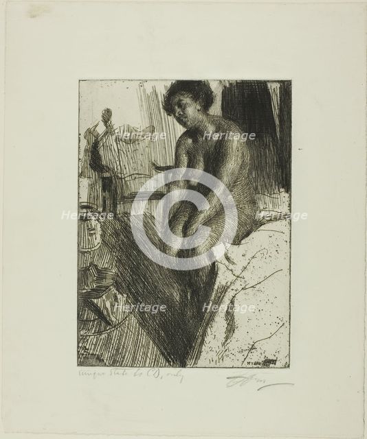 Sitting Negress, 1901. Creator: Anders Leonard Zorn.