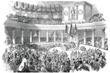 Sitting of the Peace Congress in the Paul's-Kirche, at Frankfort, 1850. Creator: Unknown