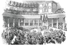 Sitting of the Peace Congress in the Paul's-Kirche, at Frankfort, 1850. Creator: Unknown