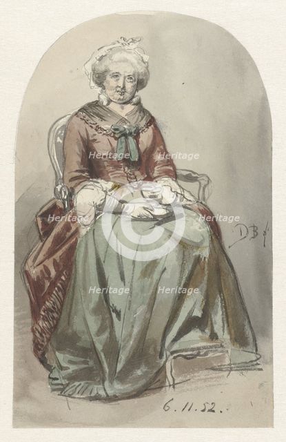 Sitting old lady, 1852. Creator: David Joseph Bles.