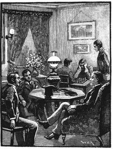 Sitting room at YMCA, Exeter Hall, London, 1887