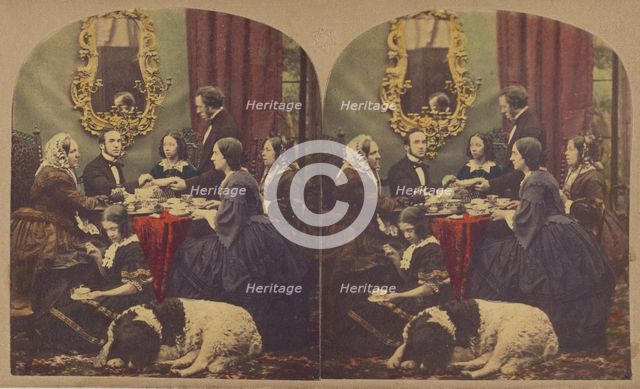 Sitting room scene, about 1865. Creator: Alfred Silvester.