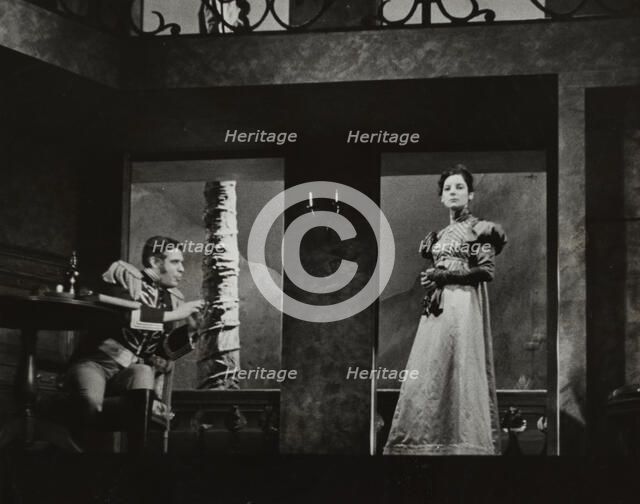 Sitting soldier and woman, 1938. Creator: Unknown.