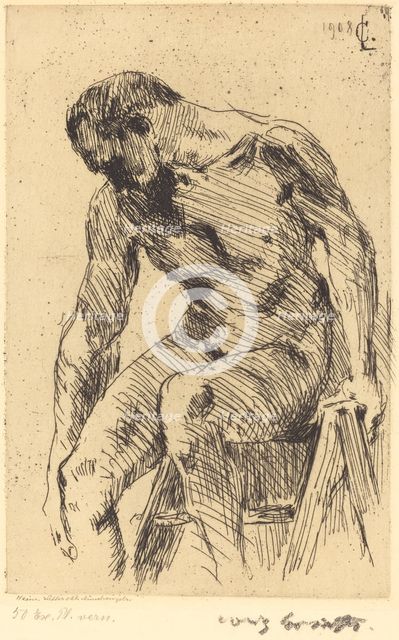 Sitzender Männlicher Akt (Seated Male Nude), 1908. Creator: Lovis Corinth.