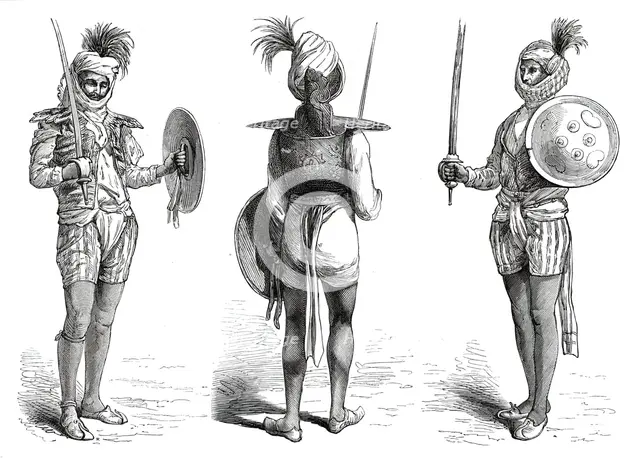 Sivadass, Naga of Niwayi, Jeypore; Naga of Jeypore; Sookadev Shekawatty, Oudeypore, 1876. Creator: Unknown.