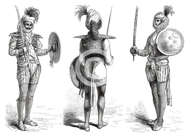 Sivadass, Naga of Niwayi, Jeypore; Naga of Jeypore; Sookadev Shekawatty, Oudeypore, 1876. Creator: Unknown.