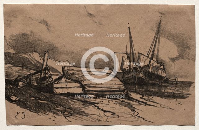 Six Marines, 1833. Creator: Eugène Isabey (French, 1803-1886).