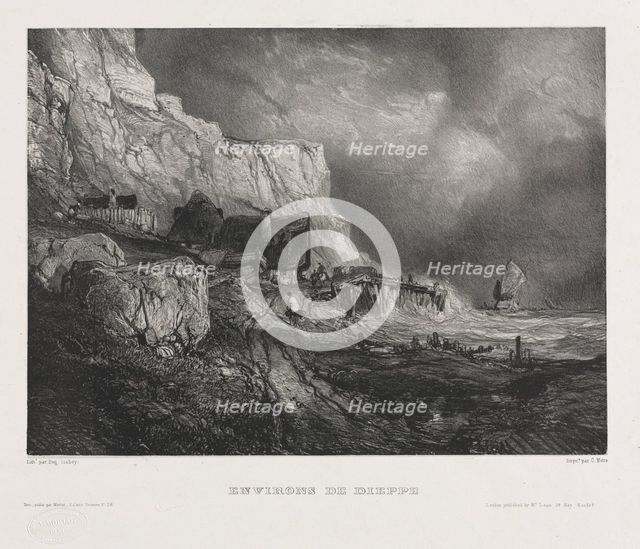 Six Marines: Environs of Dieppe, 1833. Creator: Eugène Isabey (French, 1803-1886); Morlot, Paris and McLean.