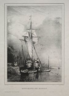 Six Marines: Environs of Rouen, France, 1832. Creator: Paul Hüet (French, 1803-1869)