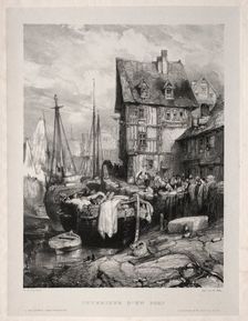 Six Marines: Intérieur dun port, 1833. Creator: Eugène Isabey (French, 1803-1886)
