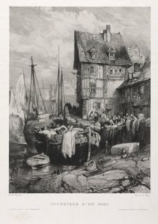 Six Marines: Interior of a Port, 1833. Creator: Eugène Isabey (French, 1803-1886); Morlot, Paris and McLean