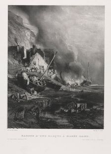 Six Marines: Refitting of a Boat at Low Tide , 1833. Creator: Eugène Isabey (French, 1803-1886); Morlot, Paris and McLean