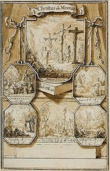 Six Medallions with Biblical Scenes (recto), 1690/1731. Creators: Gysbert Booncamp, Jan Goeree, Caspar Luyken