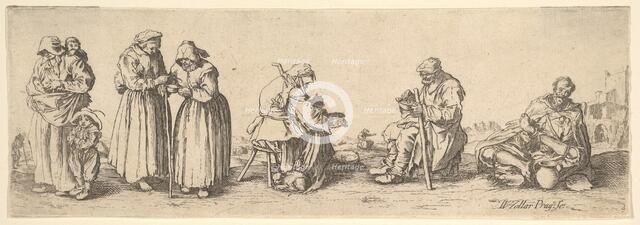 Six Men and Women Beggars, 1630. Creator: Wenceslaus Hollar.