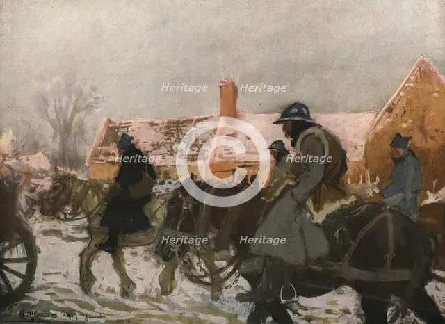 'Six Mois Dans la Somme; Convoi d'artillerie', 1916. Creator: Charles Hoffbauer.