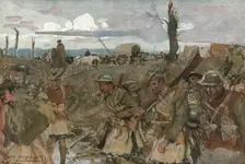 Six Mois Dans la Somme; Dans les lignes anglaises: Contalmaison (septembre 1916) 1916. Creator: Charles Hoffbauer