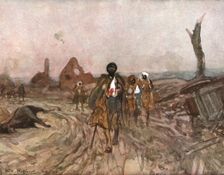Six Mois Dans la Somme; Senegalais blesses, sur la route d'Assevillers (septembre 1916) 1916. Creator: Charles Hoffbauer
