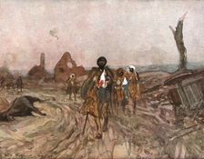 Six Mois Dans la Somme; Senegalais blesses, sur la route d'Assevillers (septembre 1916) 1916. Creator: Charles Hoffbauer