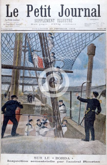 Six monthly inspection by Admiral Roustan on board the 'Borda', 1902. Artist: Unknown
