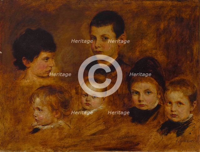 Six children of the Crown Prince Ludwig of Bavaria (1845-1921), 1878.