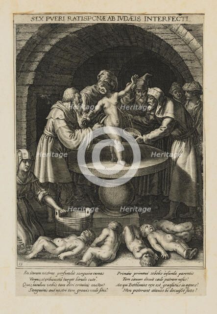 Six Children Killed in Regensburg, from Bavaria Sancta , 1627. Creator: Sadeler, Raphael, the Younger (1584-1632).