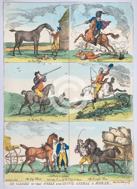 Six Classes of the Noble and Useful Animal a Horse, October 10, 1811., October 10, 1811. Creator: Thomas Rowlandson.