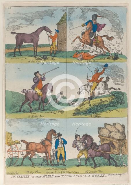 Six Classes of the Noble and Useful Animal a Horse, October 10, 1811., October 10, 1811. Creator: Thomas Rowlandson.