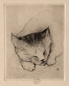 Six Etchings: Head of a Kitten, 1895. Creator: Paul Gachet (French, 1828-1909)