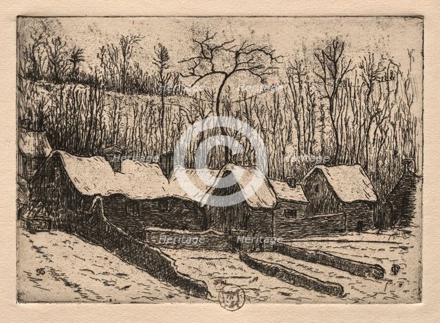 Six Etchings: The Thatched Bakery, Auvers, 1895. Creator: Paul Gachet (French, 1828-1909).