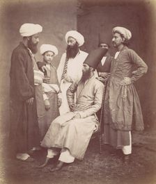Six East Indian Men, 1870s. Creator: Francis Frith