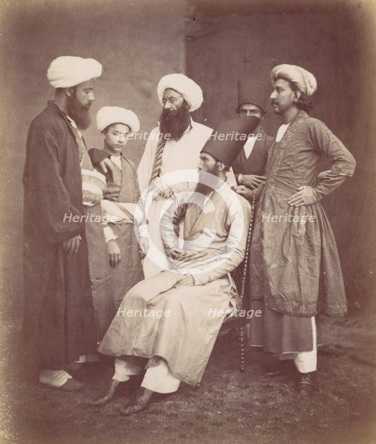 Six East Indian Men, 1870s. Creator: Francis Frith.