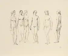 Six female nudes, 1930. Creator: Franz Barwig the Elder