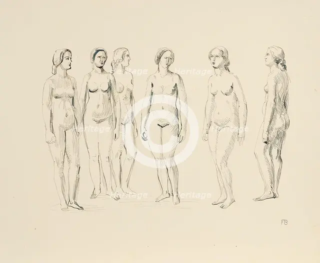 Six female nudes, 1930. Creator: Franz Barwig the Elder.