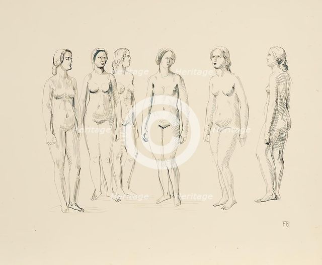 Six female nudes, 1930. Creator: Franz Barwig the Elder.