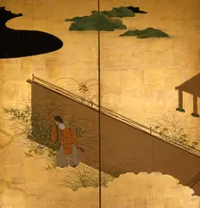 Six-fold screen depicting tales of Ise, 1617-1691. Creator: Tosa Mitsuoki