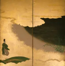 Six-fold screen depicting tales of Ise, 1617-1691. Creator: Tosa Mitsuoki