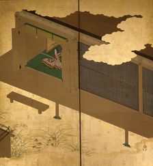 Six-fold screen depicting tales of Ise, 1617-1691. Creator: Tosa Mitsuoki