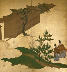 Six-fold screen depicting tales of Ise, 1617-1691. Creator: Tosa Mitsuoki