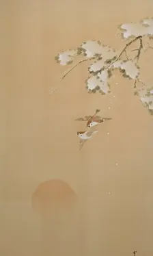 Six-fold screen depicting creatures and flowers of the twelve months, 1900. Creator: Watanabe Seitei