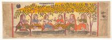 Six Gopis Seated Beneath Trees: Page from a Dispersed Bhagavata Purana...1600-10. Creator: Unknown
