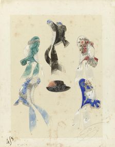 Six hats, c.1859. Creator: Laure Noel