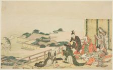 Six immortal poets preparing for the Tanabata festival, Japan, n.d. Creator: Hokusai