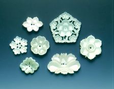 Six jade flowers, Jin to early Ming dynasty, c1115-c1450. Creator: Unknown