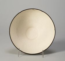 Six-Lobed Bowl with Bamboo, Morning Glories, and Spray of Cherry..., Jin dynasty, 12th century. Creator: Unknown