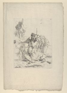 Six people watching a snake, from the Scherzi, ca. 1743-50. Creator: Giovanni Battista Tiepolo