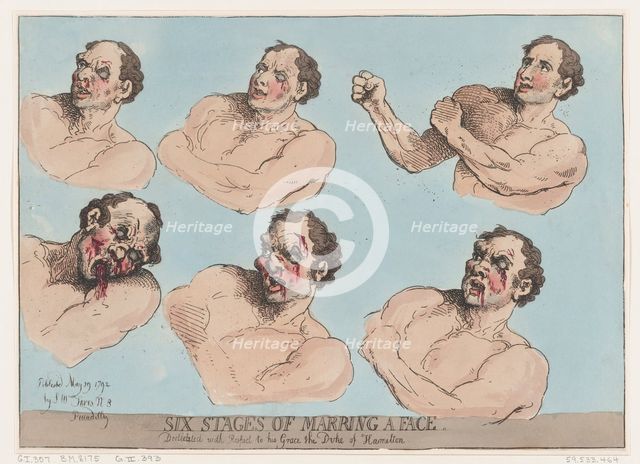 Six Stages of Marring a Face, May 29, 1792., May 29, 1792. Creator: Thomas Rowlandson.